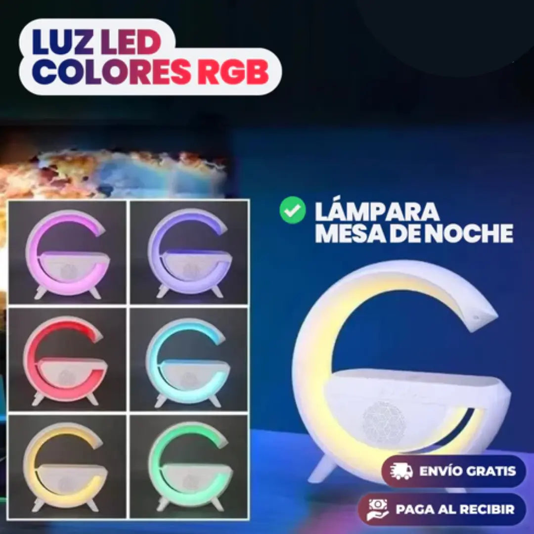 Lampara Inteligente, corneta, Bluetooth y Cargador Inalámbrico