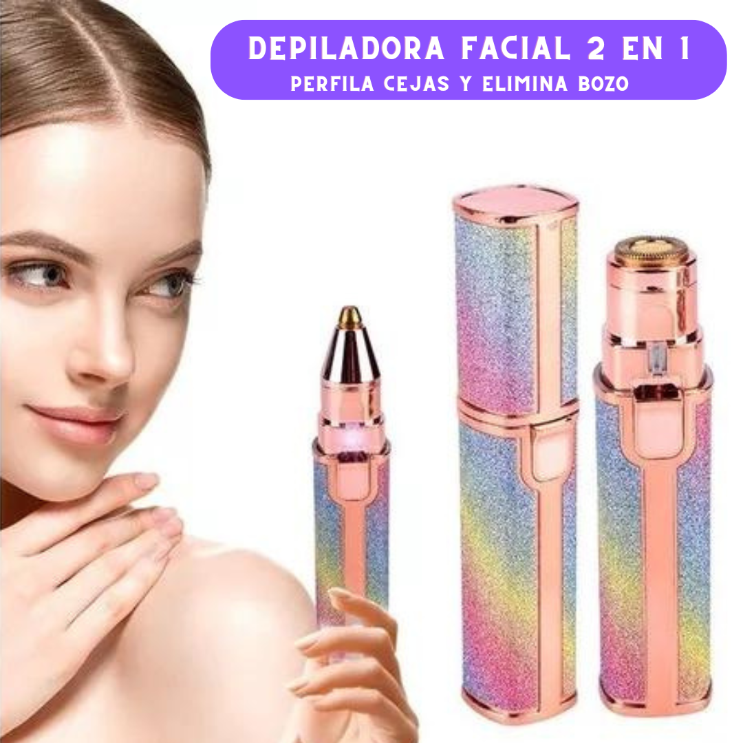 Depiladora facial 2 en 1 Efecto purpurina