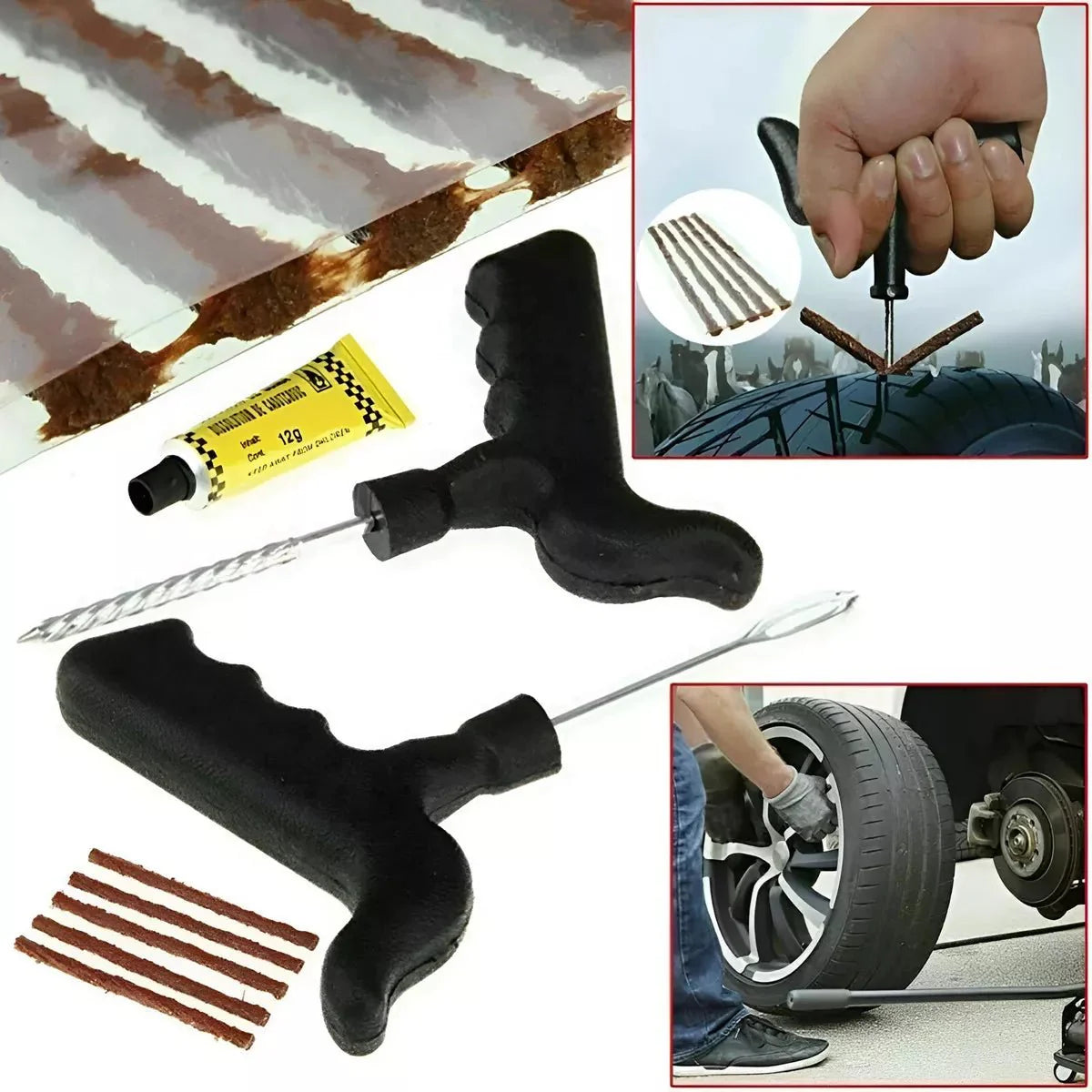 Kit Emergencia Reparación Pinchazos Neumáticos ( 2 kit )
